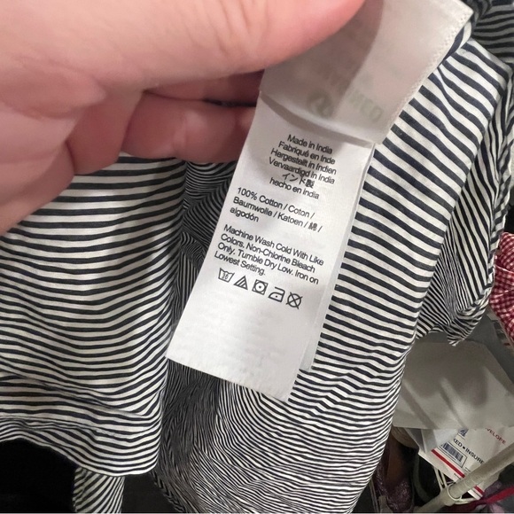 J.Crew cotton poplin stripe shirt dress blue and white size 6 no belt - Picture 6 of 11